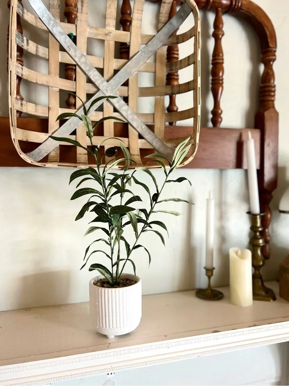 Artificial Olive Tree in White Pot – Faux Plant Home Decor